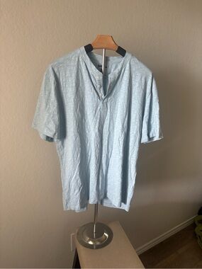 Fabindia Organic Cotton Tee Light Blue Better Knits Short Sleeve Mens Medium